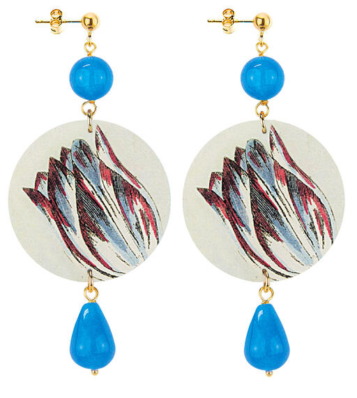 Orecchini Tulipani Classico Azzurro - Lebole Maison