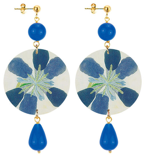 Orecchini Fiore Blu Classico Blu - Lebole Maison