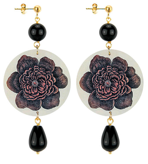 Orecchini Fiore Nero Classico Nero - Lebole Maison