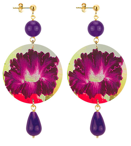 Orecchini Fiore Viola Classico Viola - Lebole Maison