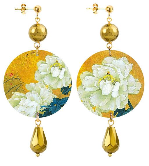 Orecchini Fiore Bianco Classico Oro - Lebole Maison