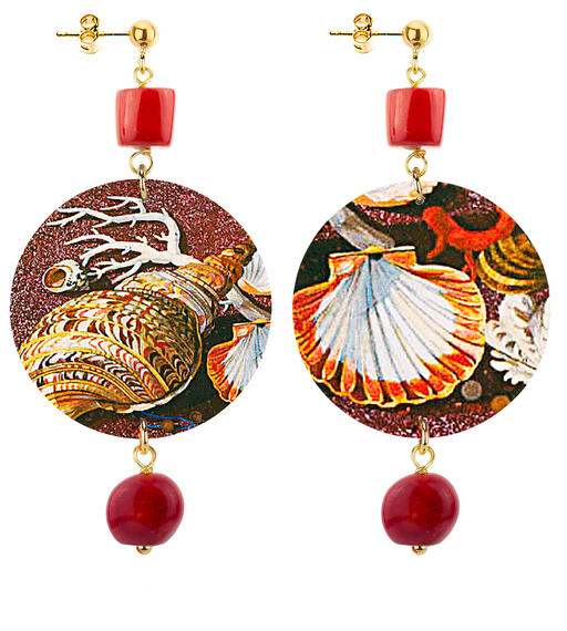 Orecchini Conchiglie Classico Rosso Corallo - Lebole Maison