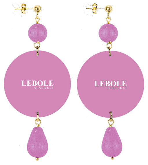 Orecchini Fiore Bianco Classico Viola Chiaro - Lebole Maison