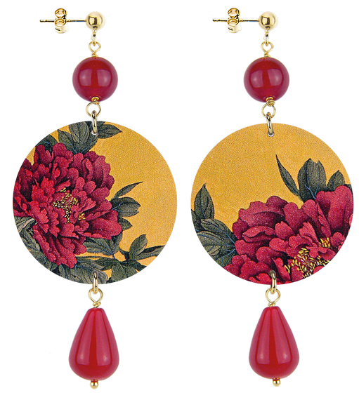 Orecchini Fiore Rosso Classico Rubino - Lebole Maison