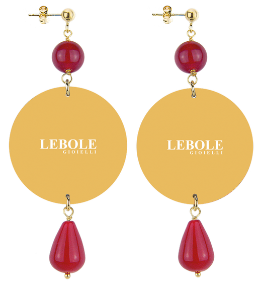 Orecchini Fiore Rosso Classico Rubino - Lebole Maison