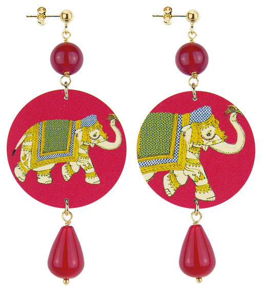 Orecchini Elefanti Classico Rubino - Lebole Maison