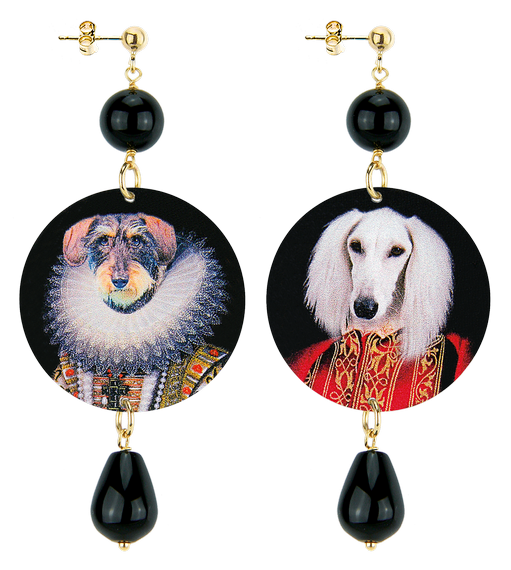 Orecchini Bassotto E Levriero Classico Nero - Lebole Maison