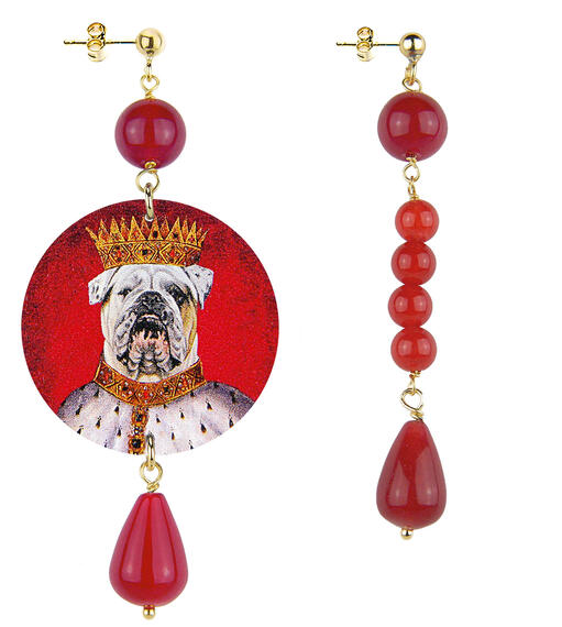 Orecchini Bulldog Classico Pietre Rubino - Lebole Maison