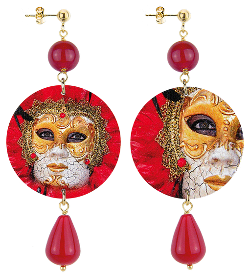 Orecchini Maschera Classico Rubino - Lebole Maison