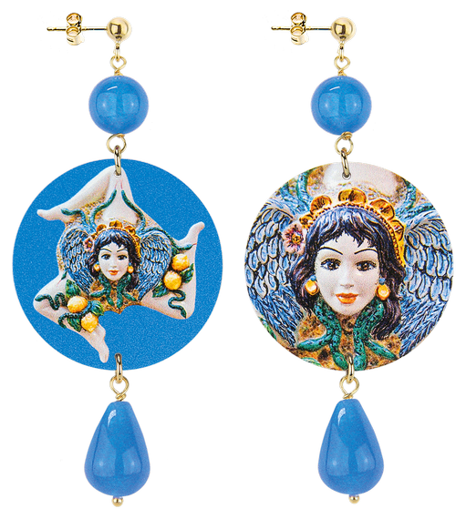 Orecchini Trinachia Classico Azzurro - Lebole Maison