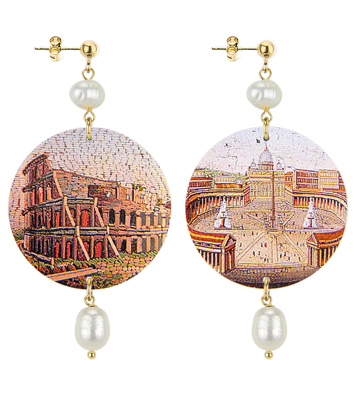 Orecchini Roma Colosseo Classico Perla - Lebole Maison