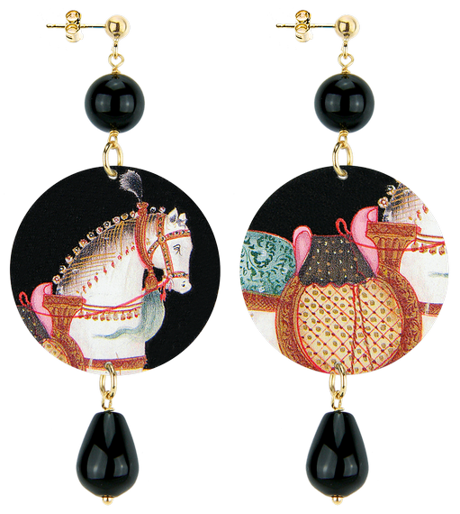 Orecchini Cavallo Classico Nero - Lebole Maison