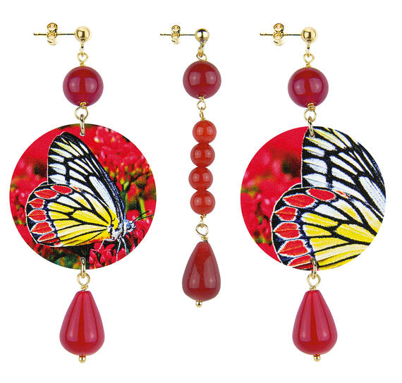 Orecchini Farfalla Classico Pietre Rubino - Lebole Maison