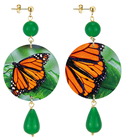 Orecchini Farfalla Classico Verde - Lebole Maison