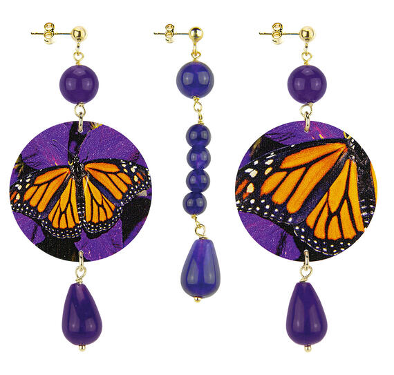 Orecchini Farfalla Classico Pietre Viola - Lebole Maison