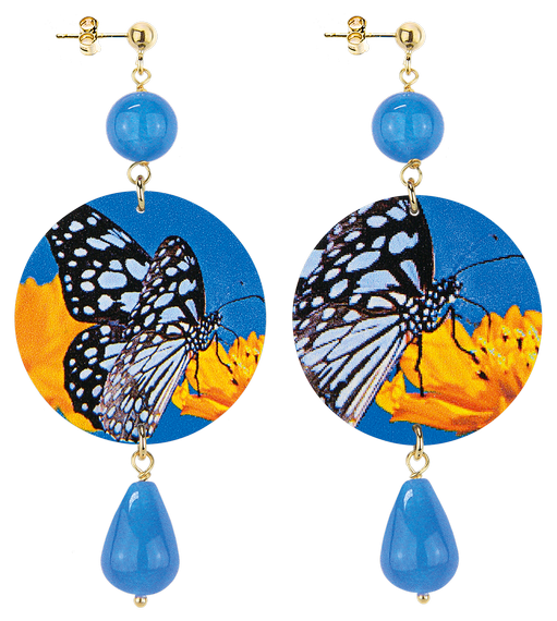 Orecchini Farfalla Pietra Azzurro - Lebole Maison