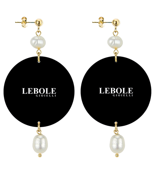 Orecchini Cammeo Nero Classico Perla - Lebole Maison