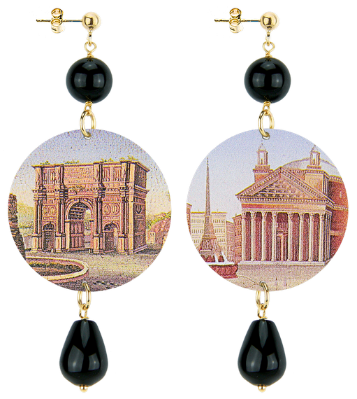 Orecchini Roma Pantheon Classico Nero - Lebole Maison