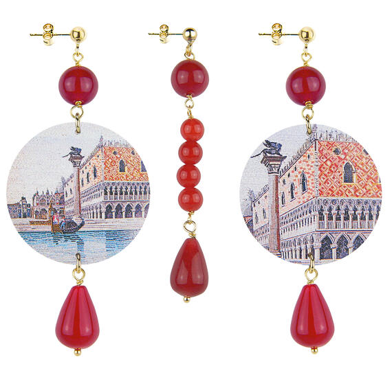 Orecchini Venezia Classico Pietre Rubino - Lebole Maison