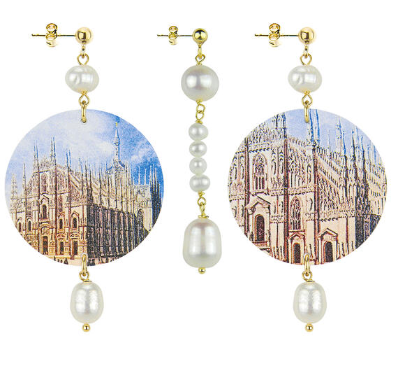 Orecchini Milano Classico Pietre Perla - Lebole Maison