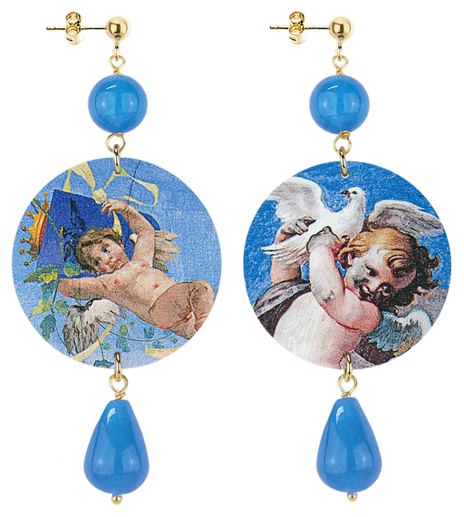 Orecchini Putti Antichi Classico Azzurro - Lebole Maison
