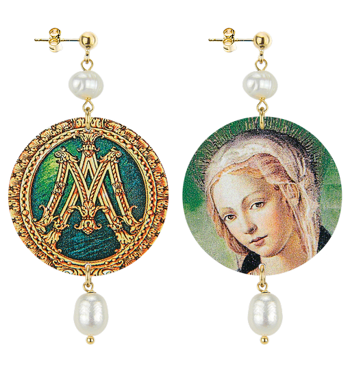 Orecchini Madonna Verde Classico Perla - Lebole Maison