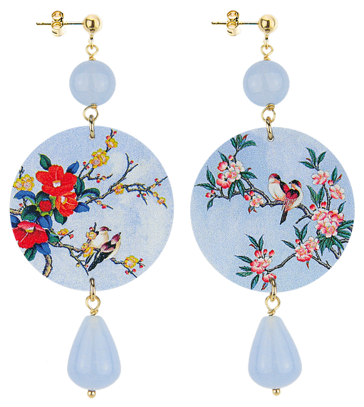 Orecchini Ramo Fiori Classico Celeste - Lebole Maison