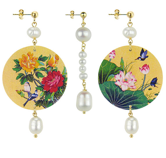 Orecchini Ramo Fiori Classico Pietre Perla - Lebole Maison