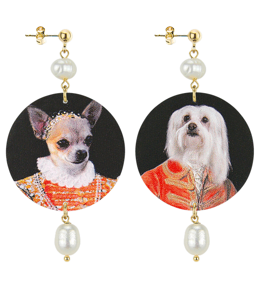 Orecchini Maltese E Chihuahua Classico Perla - Lebole Maison