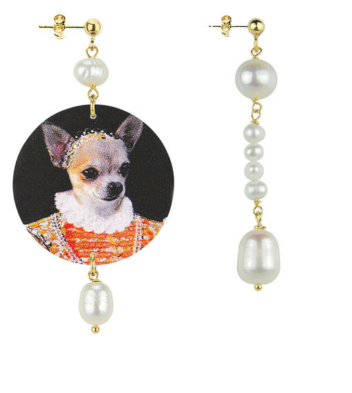 Orecchini Chihuaua Classico E Pietre Perla - Lebole Maison