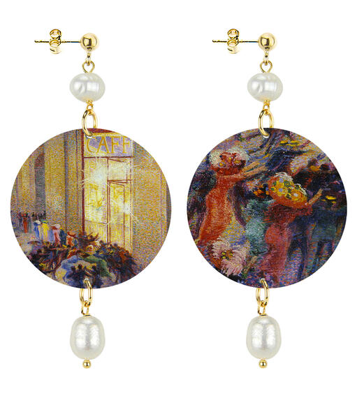 Orecchini Rissa In Galleria Di U. Boccioni Classico Perla - Lebole Maison