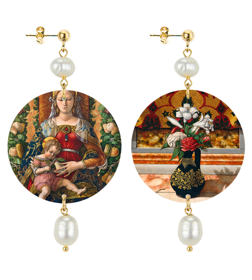 Orecchini Madonna Della Candelletta Di C. Crivelli Classico Perla - Lebole Maison