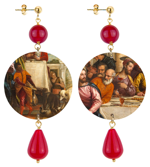 Orecchini Cena In Casa Di Simone Di P. Veronese Classico Rubino - Lebole Maison