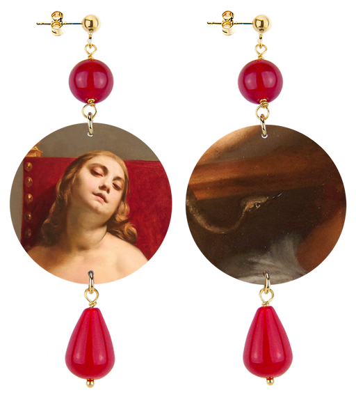Orecchini Morte Di Cleopatra Di G. Cagnacci Classico Rubino - Lebole Maison