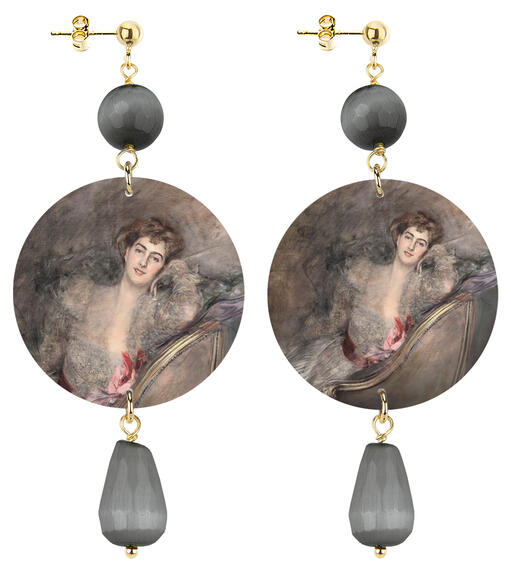 Orecchini Giovanni Boldini Classico Grigio Scuro - Lebole Maison