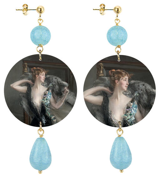 Orecchini Giovanni Boldini Classico Celeste Sfumato - Lebole Maison