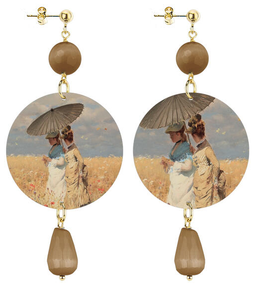 Giuseppe De Nittis Classic Brown Earrings - Lebole Maison