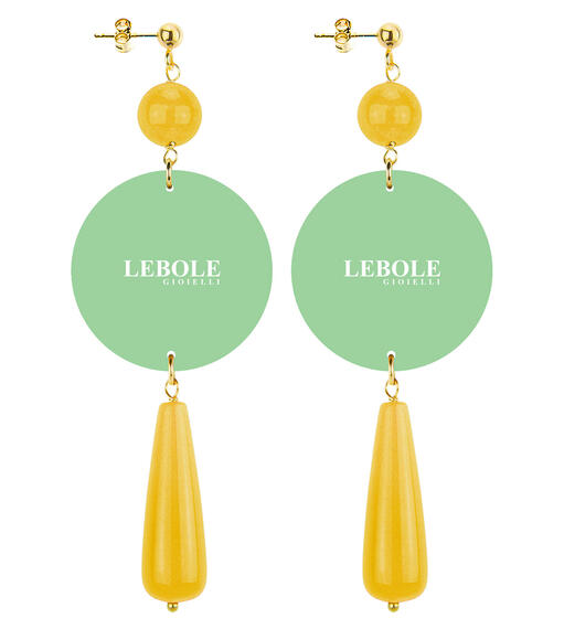 Orecchini La Bella E La Bestia Goccia Lunga Giallo - Lebole Maison