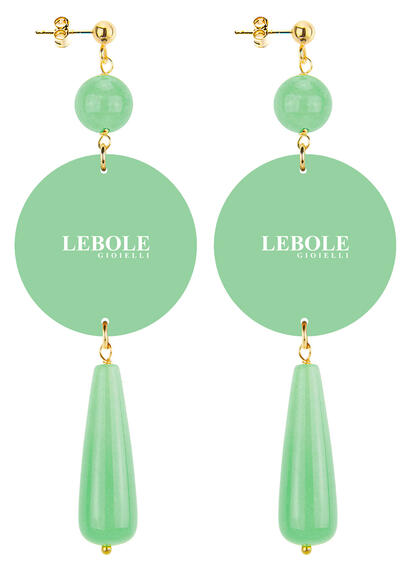 Orecchini La Bella E La Bestia Goccia Lunga Verde Giada - Lebole Maison
