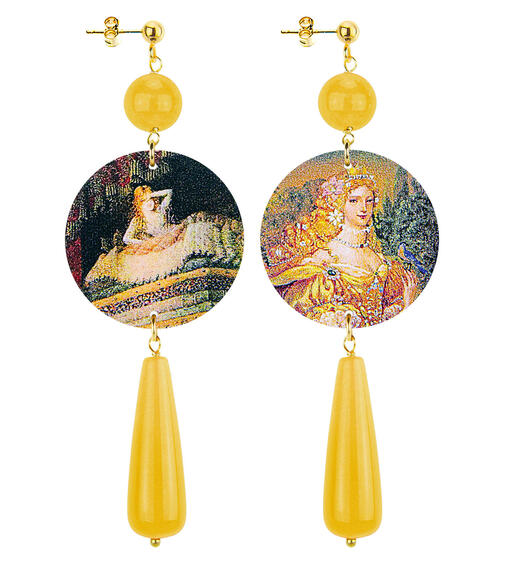 Orecchini Principessa Goccia Lunga Giallo - Lebole Maison