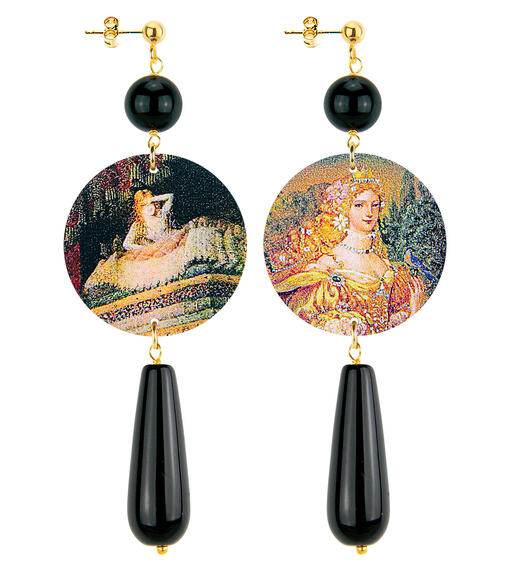 Orecchini Principessa Goccia Lunga Nero - Lebole Maison