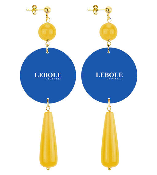 Orecchini Sirenetta Goccia Lunga Giallo - Lebole Maison