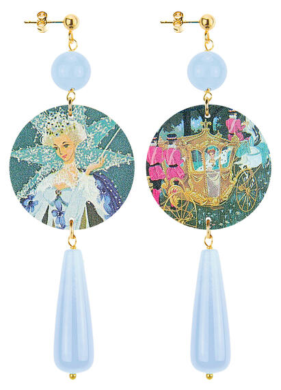 Orecchini Cenerentola Goccia Lunga Celeste - Lebole Maison