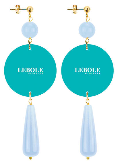 Orecchini Cenerentola Goccia Lunga Celeste - Lebole Maison