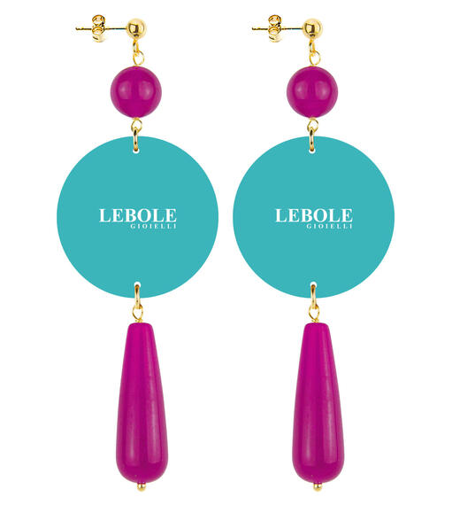 Orecchini Cenerentola Goccia Lunga Fucsia - Lebole Maison