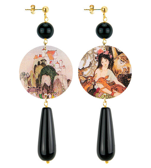 Orecchini Biancaneve Goccia Lunga Nero - Lebole Maison