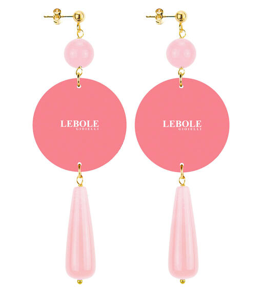 Orecchini Maculato Goccia Lunga Rosa - Lebole Maison