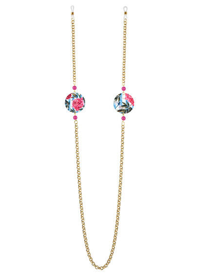 Catena Per Occhiali Fiore Rosa Classico Fucsia - Lebole Maison