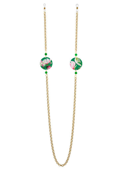 Catena Per Occhiali Fiore Bianco Classico Verde - Lebole Maison