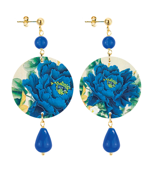 Orecchini Fiore Blu Piccolo Blu - Lebole Maison